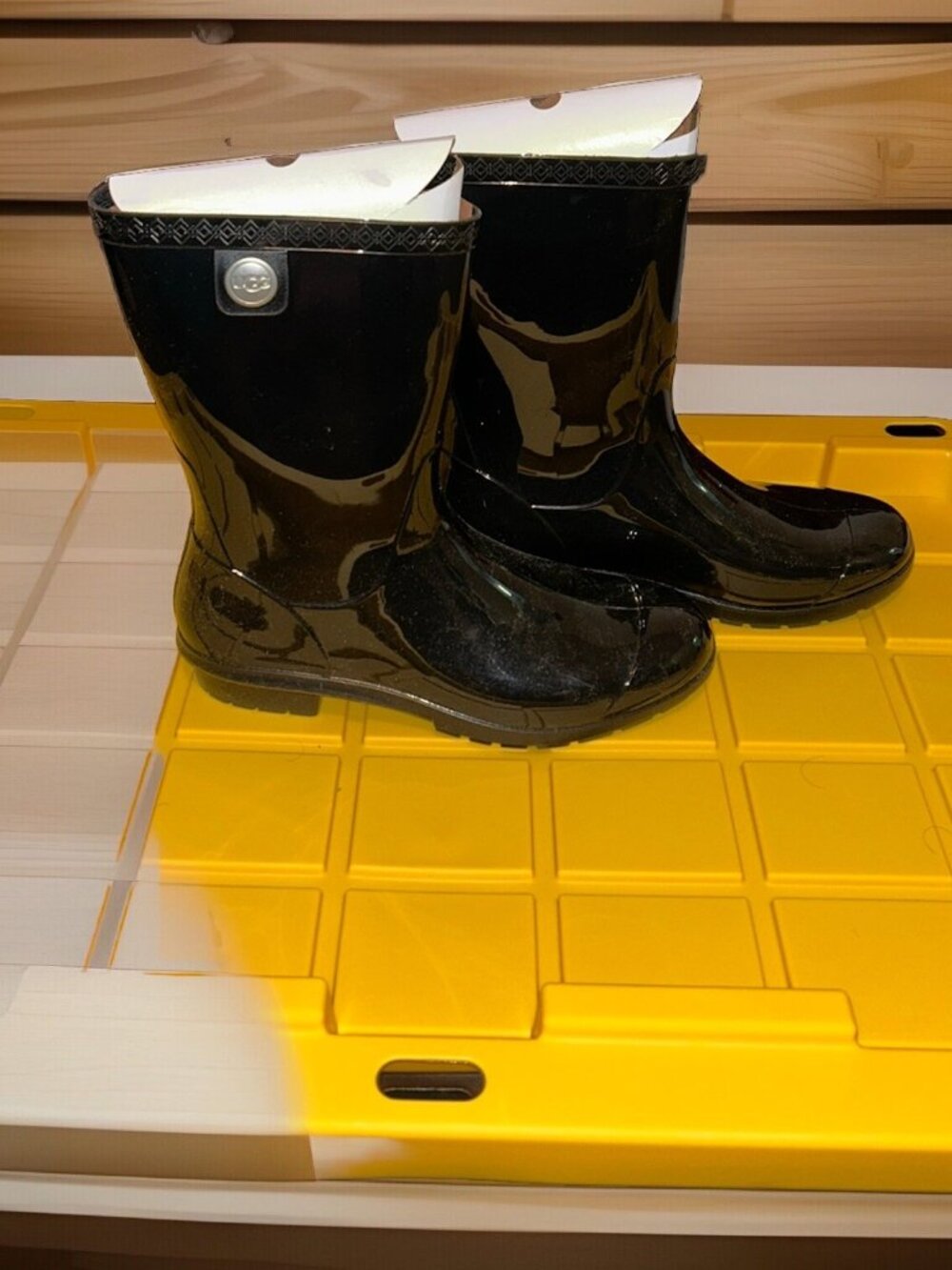 UGG SIENNA BLACK WATERPROOF RUBBER BOOT WOMEN'S RAINBOOTS SIZE US 10/UK 8 NEW